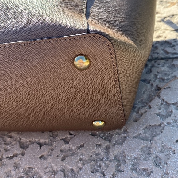 Michael Kors large Charlotte tote saffiano cross grain leather shoulder bag zip - Picture 11 of 15